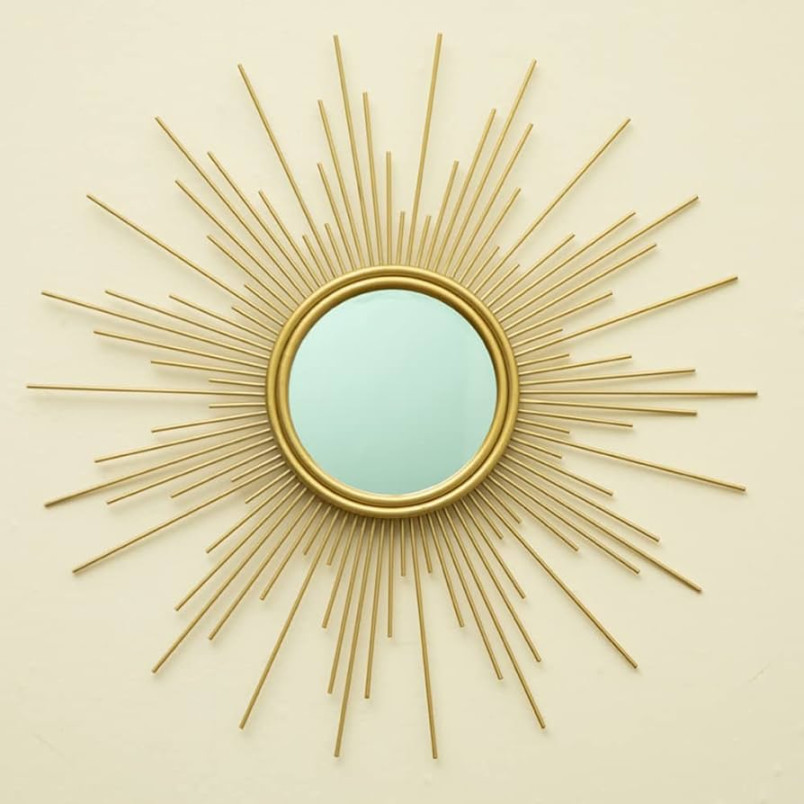 MAIKAILUN Sunburst Spiegel,  cm, Boho-Spiegel, goldene Sonne, dekorative  Spiegel für Wanddekoration, kleines mittelgroßes modernes kleines