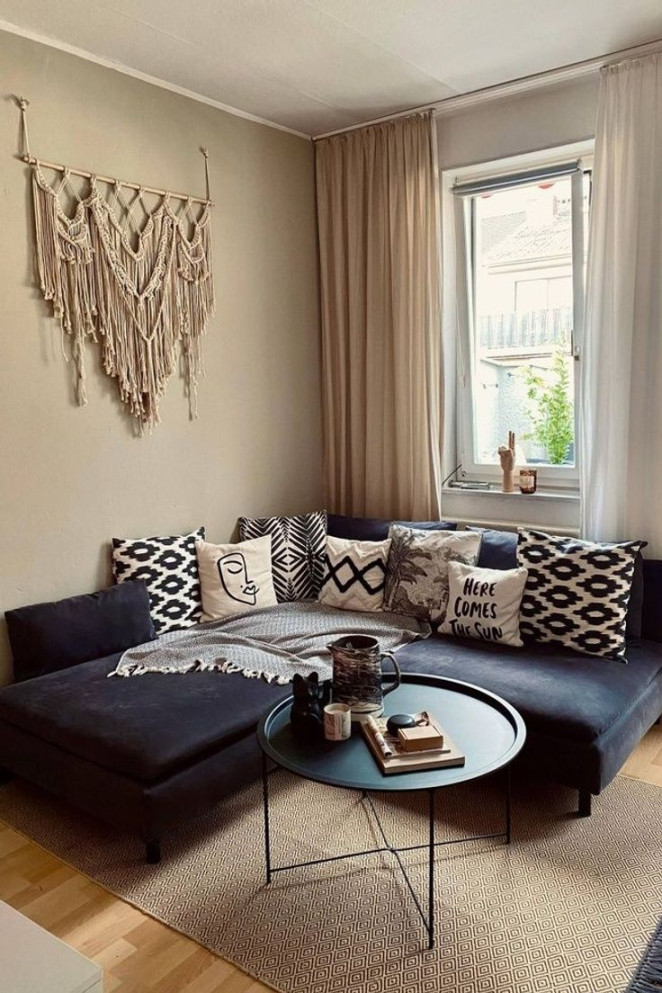 söderhamn #livingroom #couch  Wohnung wohnzimmer, Schwarzes sofa